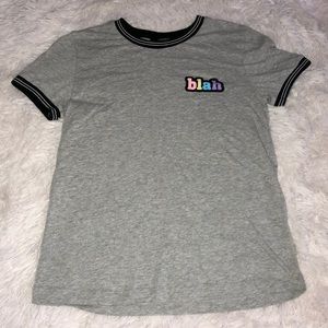 Grey Graphic Tee - “Blah”
